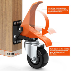 Workbench Casters Wheels Kit Retractable Casters Set of 4, 920Lbs | 3″ Extra Hea