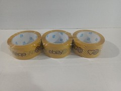 3 Rolls Official eBay Brand Logo Yellow Packing Packaging Tape Shipping 2″ X 75”