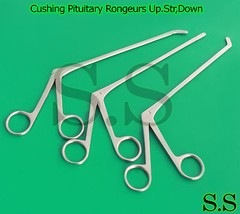 3 Pcs Cushing Pituitary Rongeurs 8″ 2x10mm Cup ,Up.Str,Down ENT Surgical