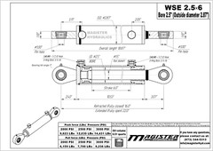Hydraulic Cylinder Welded Double Acting 2.5″ Bore 6″ Stroke Swivel Eye 2.5×6