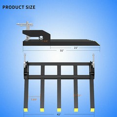 42″ Durable Clamp-On Debris Fork for Tractor and Skid Steer Heavy Duty 2500 LBS