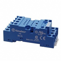 QTY 10- 24VDC Relay with Socket 4pole DPDT ; Finder 94.74 And 55.34.9.024.0094