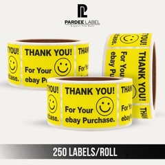 Thank You Labels Neon Yellow – 2″x3″ Stickers | 250/Roll | High Visibility