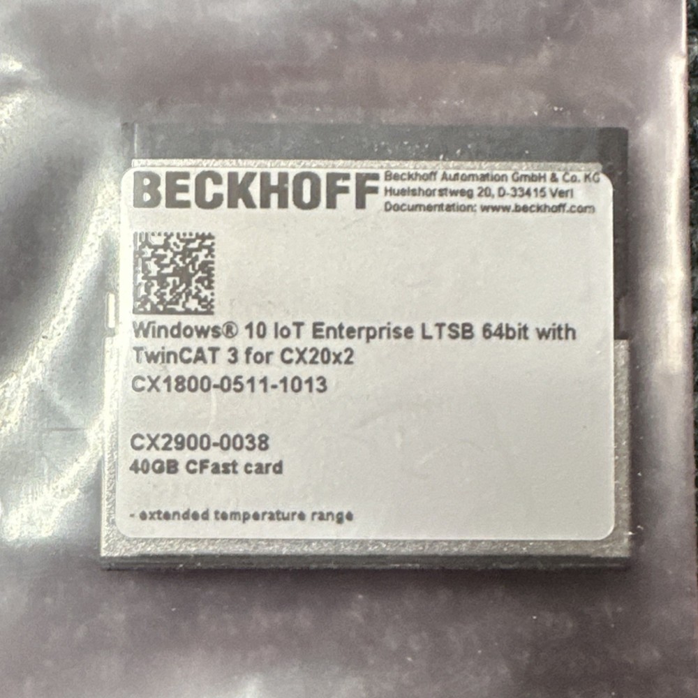 BECKHOFF CX1800-0511-1013 Windows 10 IoT Enterprise LT68 64bit w/Twincat 3