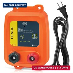 Electric Fence Charger PE2 0.10 Joule, 2-Mile/ 8 Acres Plug in Electric Fence Ch