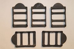 Military Webbing Strap Tongueless Tabler Buckle, 5/8″, Mil-Spec, Black. Lot of 5