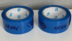2 Rolls Official eBay Brand Logo Blue Packing Packaging Tape Shipping 2″ X 75