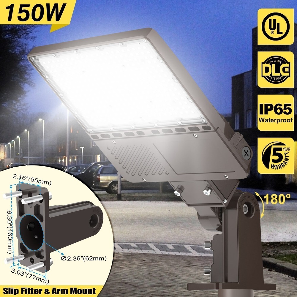 150W LED Parking Lot Light Outdoor Commercial Outside Security Flood Lighting