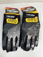 Firm Grip General Purpose Tough Working Gloves, Touch Screen, Camo -L- Lot of 2