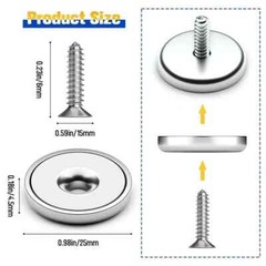 8Pack Neodymium round Base Cup Magnet 100LBS Strong Rare Earth Magnet Heavy Duty