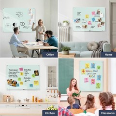 Glass Magnetic Dry Erase Board – 48 x 32 Inches Frameless Glass Whiteboard fo…