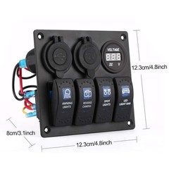 4 Gang Boat Switch Panel, Marine-Grade Waterproof Aluminum Switch Panel with …