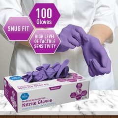Med Pride Medpride Powder-Free Nitrile Exam Gloves Iris Blue Medium Box/100