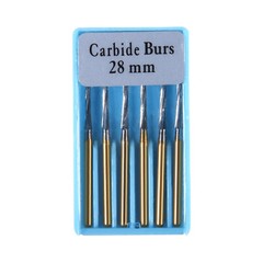6 PCS Zekrya 28mm Long Dental Carbide Burs Surgical Drills FG Shank Dia. 1.6mm