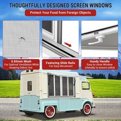 Concession Stand Serving Window Food Truck Service Awning With 4 Screen Windows