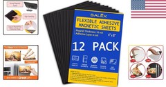 Magnetic Sheets with Adhesive Backing for Crafts, DIY 12 Pack. Strong Craft M…