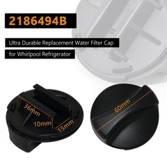 GYOFFULL 2186494B Refrigerator Water Filter Cap Black Compatible 1PC, black