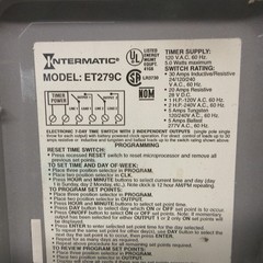 Intermatic Model ET279C Timer Counter 120VAC 60HZ 5.0 Watts Max Hour Minute Day