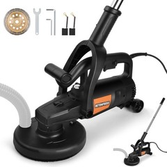 7” Concrete Floor Grinder Set Long Handle 3800W Floor Polisher 6 Gears 6000RPM