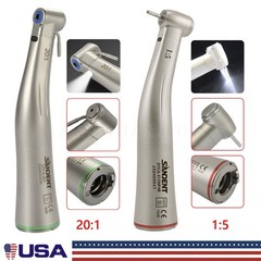 NSK Style Dental 1:1/1:5/20:1 Fiber Optic LED Contra Angle Handpiece SANDENT CE
