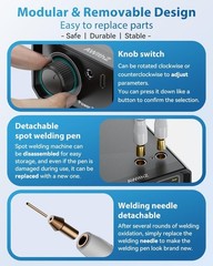 AWithZ 10000mAh Battery Spot Welder 100 Gears Knob Adjustable for 18650 DIY