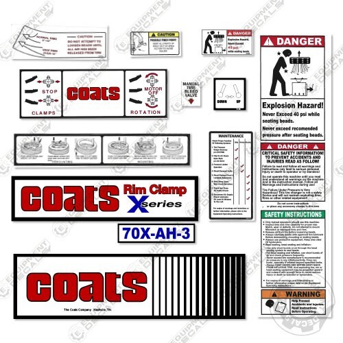 Fits Coats 70X-AH-3 Decal Kit Rim Clamp – 7 YEAR OUTDOOR 3M VINYL!