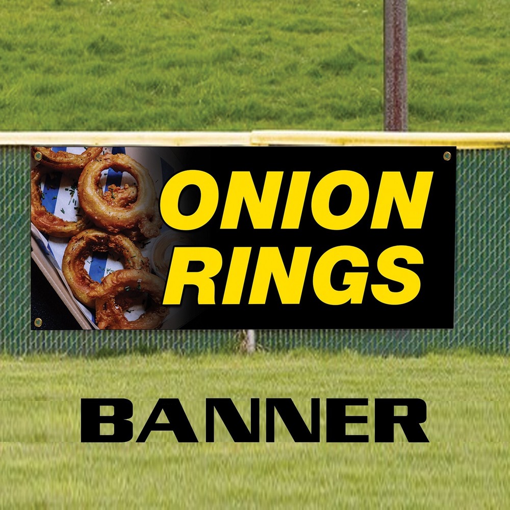 Onion Rings Carnival Fair Food Advertising Vinyl Banner Sign With Metal Grommets