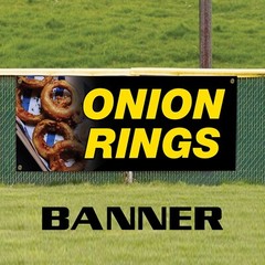 Onion Rings Carnival Fair Food Advertising Vinyl Banner Sign With Metal Grommets