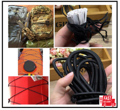 1/4″ X 25′ Elastic Bungee Cord Kayak Stretch String Rope Black Shock Cords