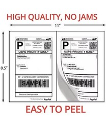 400 Shipping Labels 8.5×5.5 Rounded Corner Self Adhesive 2 Per Sheet