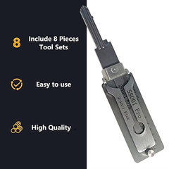 2-in-1 Stainless Steel Key Decoder Tool Precision Hook Lock Pick Portable