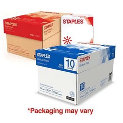 Staples Multiuse Copy Paper 8.5×11 Letter, 20 lb 94 Bright 5000 Sheets, 10 Reams