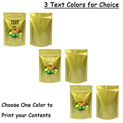 Branded See Through Foil Stand Up Bags Assorted Shades Airtight Storage Pouches