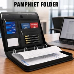 A4 3-Hole D-Ring Binder Folder, Fireproof Moisture Resistant Document Organizer