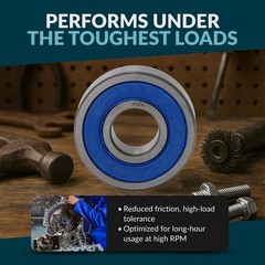 PGN (4 Pack) 6203-2RS Bearing – Lubricated Chrome Steel Sealed Ball Bearing -…