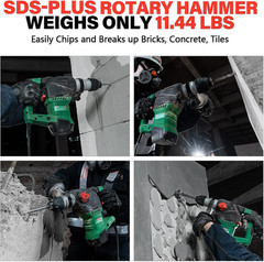 1-1/4″ Heavy Duty Sds-Plus Rotary Hammer Drill for Concrete/Masonry | 12.5 Amp C