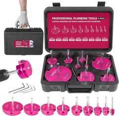 9PCS PVC Pipe Reamer Kit for Standard 1/2″ Drills, Fits 1/2″ to 4″ Pipes