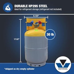 30 lb Refrigerant Recovery Cylinder, Yellow/Gray-~