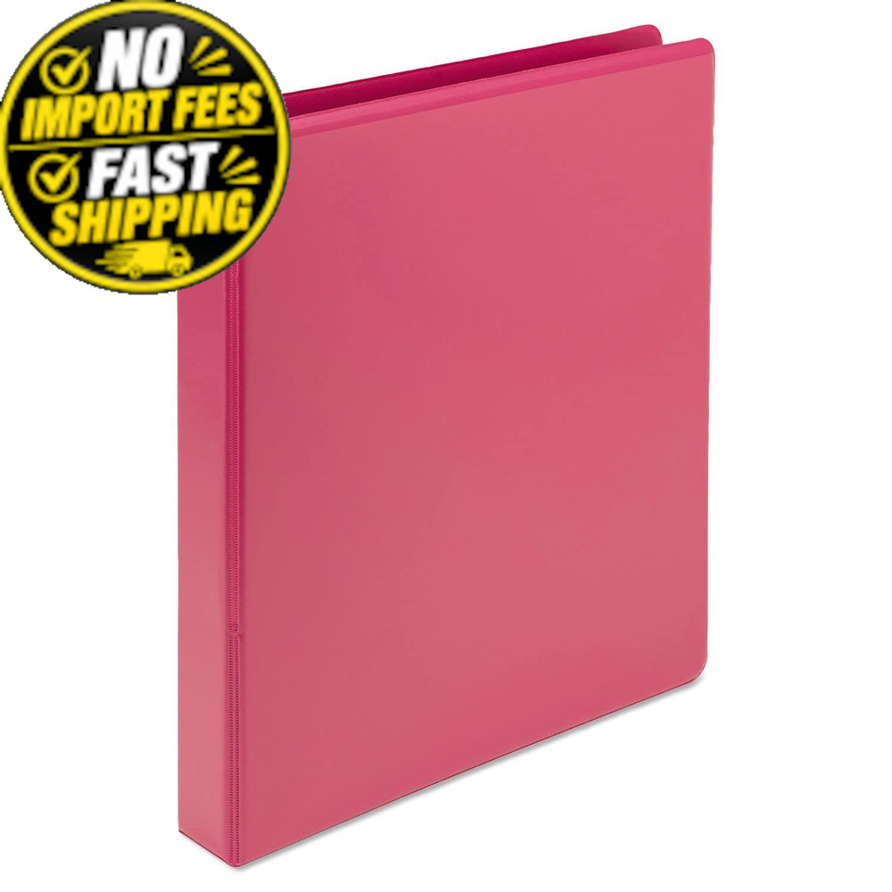 Samsill Plant-Based 1 Inch Durable Round Ring, View Binder, 1″, Berry Pink