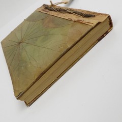 Vtg Blue Handworks Handmade Journal/Sketchbook – Leaf Cover/Bamboo Indonesia NOS