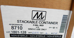 MEDICAL ACTION INDUSTRIES SHARPS STACKABLE 3GAL W/LID 8710 (CASE OF 12)