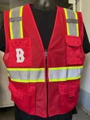 ⚾🦺 BOSTON RED SOX SAFETY WORK PPE VEST W/REFLECTIVE LOGO SIZE L/XL/2X-4XL