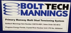 BOLT TECH MANNINGS MULTI STUD SYSTEM 30,000 PSI HYDRAULIC PUMP BOLTTECH
