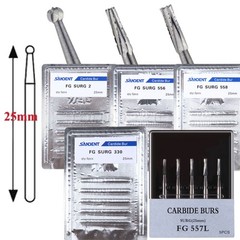 Dental Oral Surgery Carbide Bur 25mm Length Taper Fissure FGOS
