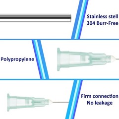 100 Pack 32 Ga 4mm 0.16IN Disposable Dispensing Needles for 30G 0.5 inch