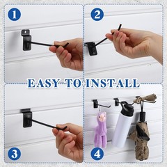Blulu 200 Pcs 6 Inches Slatwall Hooks Accessories Black Slat 6 Inch,