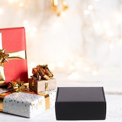 20Pcs Black Mailing Packing Boxes with Compressive Resistance and Clear Design