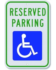 Handicap Parking Sign-18 X 12 Inch Aluminum Sign, with ADA Accessibility Symbol,