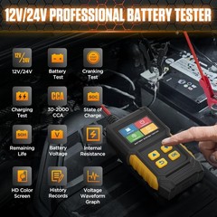 Car Battery Tester 12V 24V Automotive Battery Load Tester 30-2000 CCA, Auto A…
