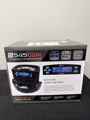 Nadex S545 Pro Coin Counter Sorter Wrapper Black 2000 Coin Hopper w Wrappers